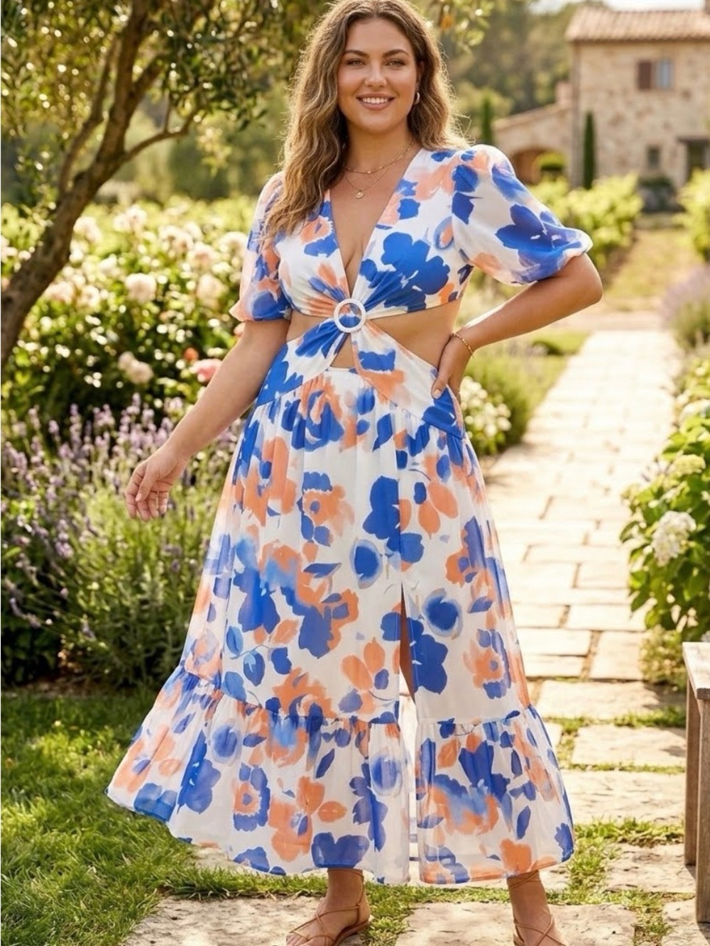 SOUL OF CURVES / Maxi floral Dress / Plus size Woman / NWT / 1x